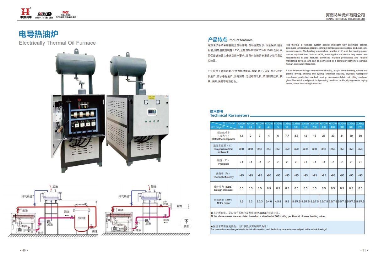 11吨72kw电导热油炉